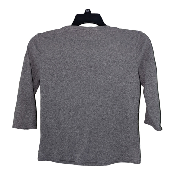 Ellen Tracy gray 3/4 sleeve cotton tshirt, size Medium - Picture 5 of 8